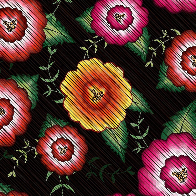 vyšívací vzor na plátne